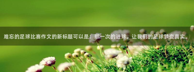 321体育免费直播：难忘的足球比赛作文的新标题可以是：那一次的进球，让我们的足球梦变真实。